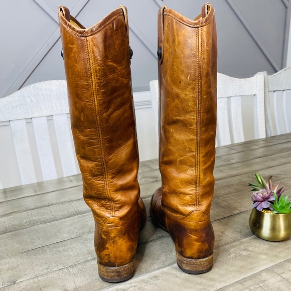 FRYE Melissa Button Cognac Boots Women's Size 9B - Picture 8 of 12